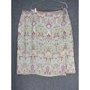 First Issue Liz Claiborne Midi Faux Wrap Skirt Women's Plus 24W Pastel Paisley